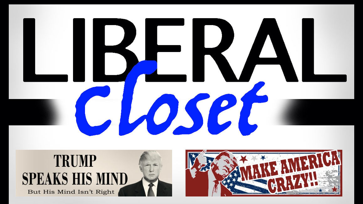 Liberal Closet anti Trump bumper stickers slider